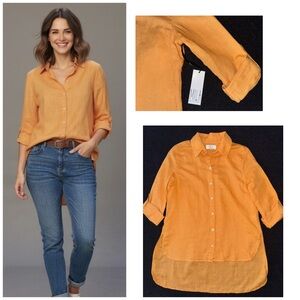 NWT- MILA Women’s 100% Linen Hi-Low Tunic Blouse